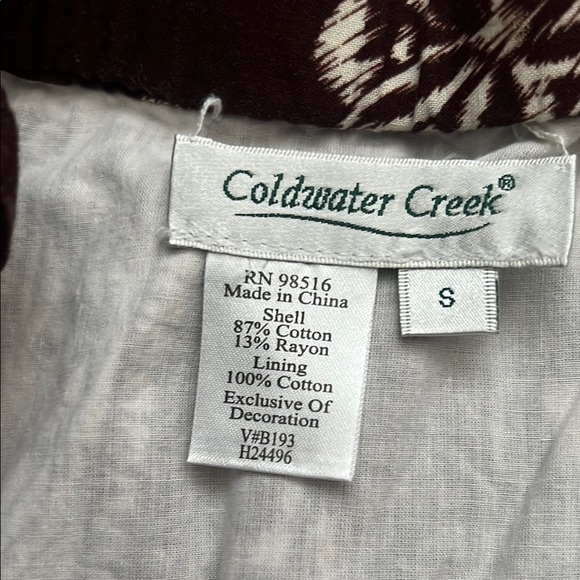 Cotton Floral A-Line Skirt in Brown and White by Coldwater Creek, Sz. Small - Picture 2 of 7